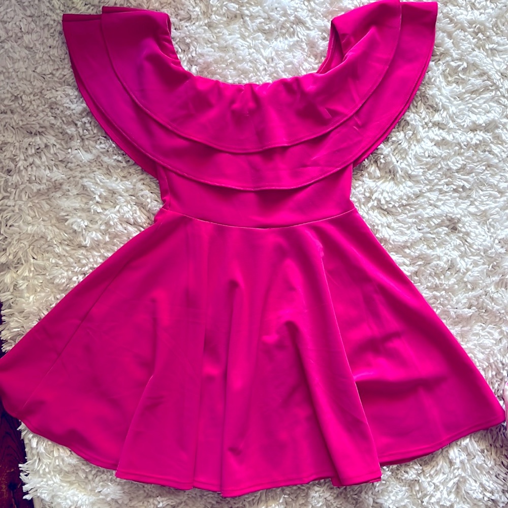 Cherry Mellow Pink Skater Dress Small